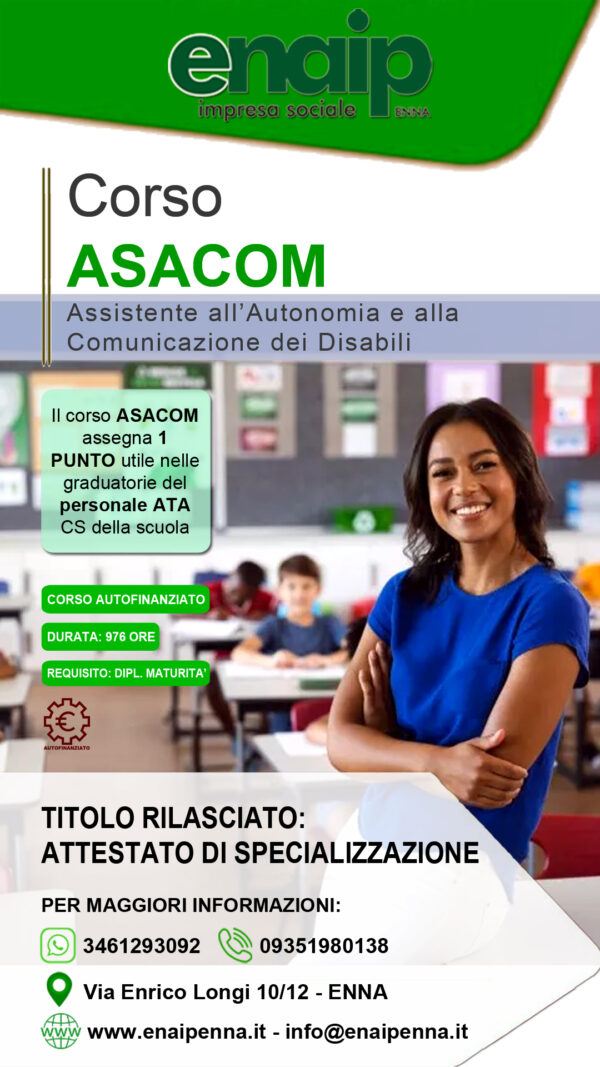 Corso ASACOM - Assistente all’autonomia e alla comunicazione dei disabili 976 ORE - immagine 2
