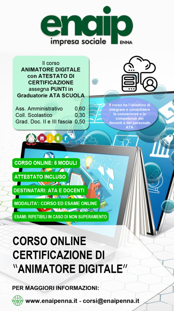 Certificazione Animatore Digitale – ATA/GPS – online con attestato - immagine 2