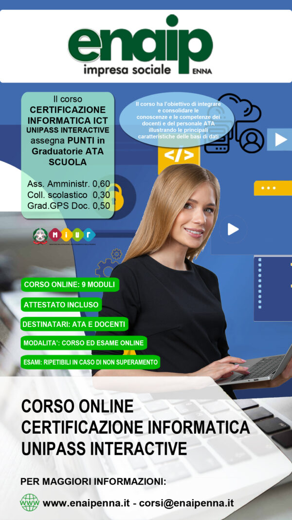 Certificazione Informatica UNIPASS Interactive - ATA / GPS - online con attestato - immagine 2